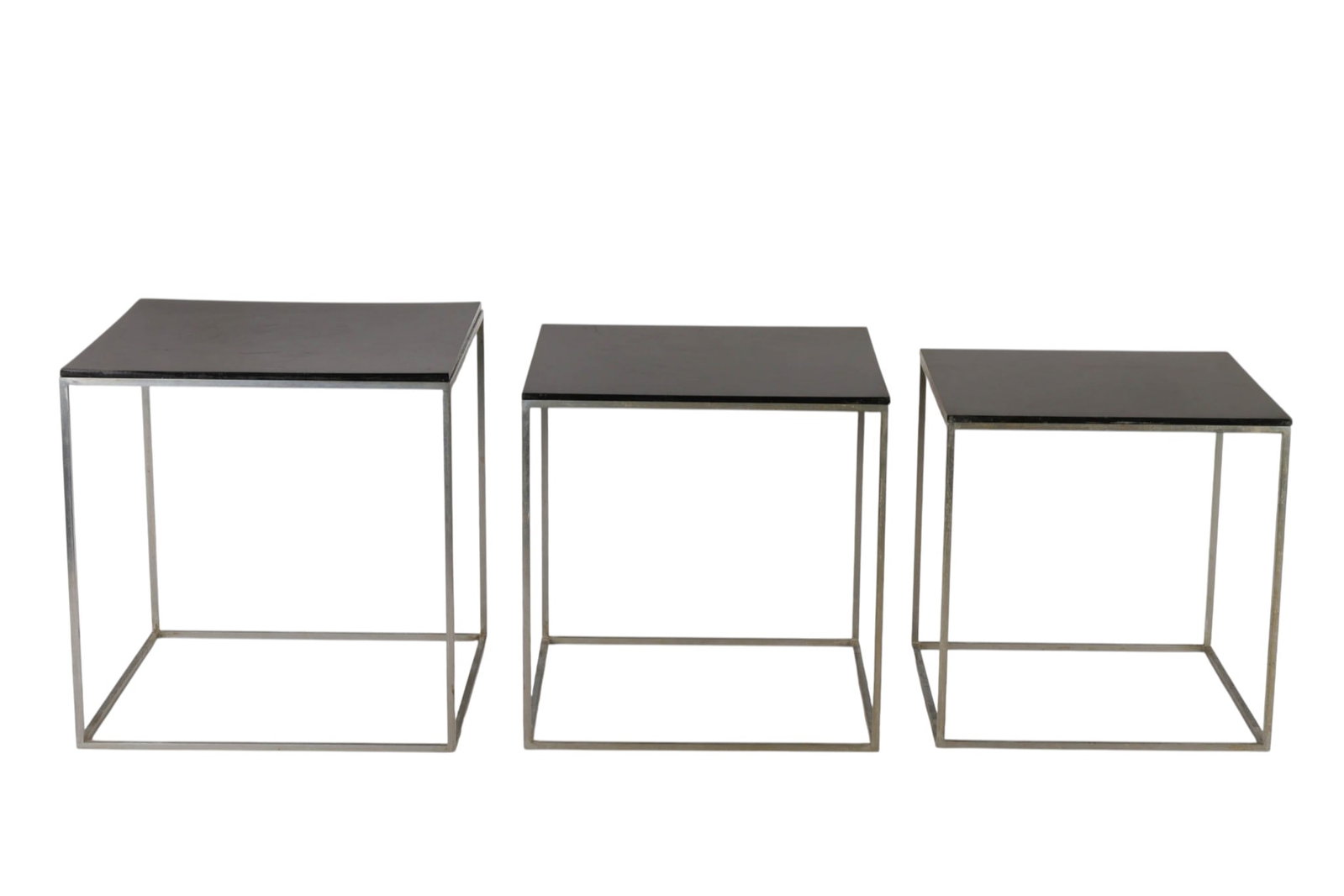 MCM Steel and Black Lucite Nesting Tables 3pc SET (1 of 6)