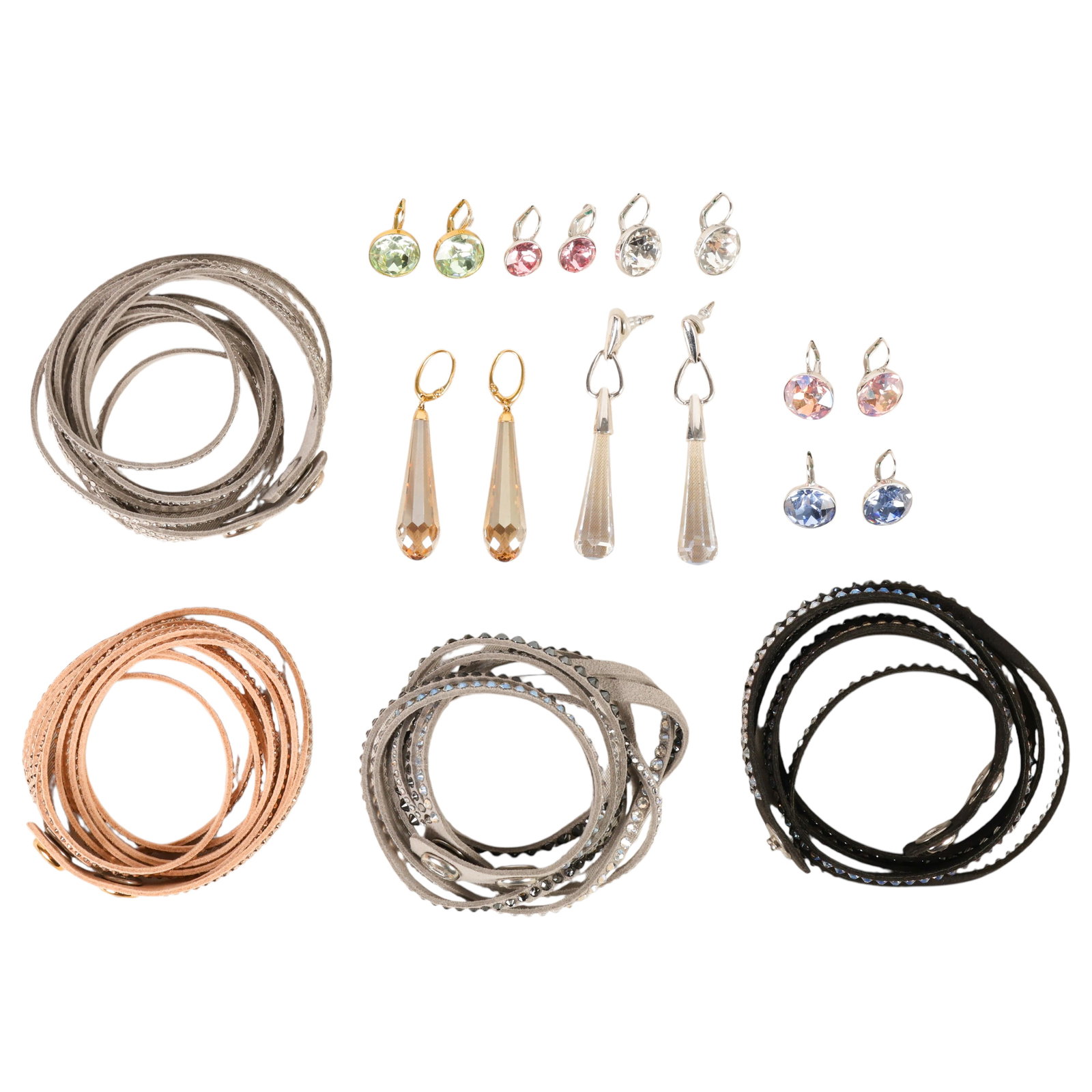 Swarovski Crystal Earrings and Wrap Bracelets LOT (1 of 9)