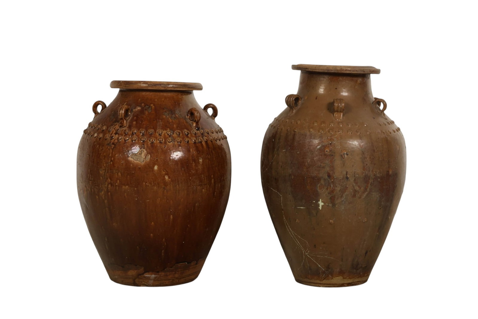 Chinese Martaban Style Brown Terracotta Jars LOT (1 of 7)