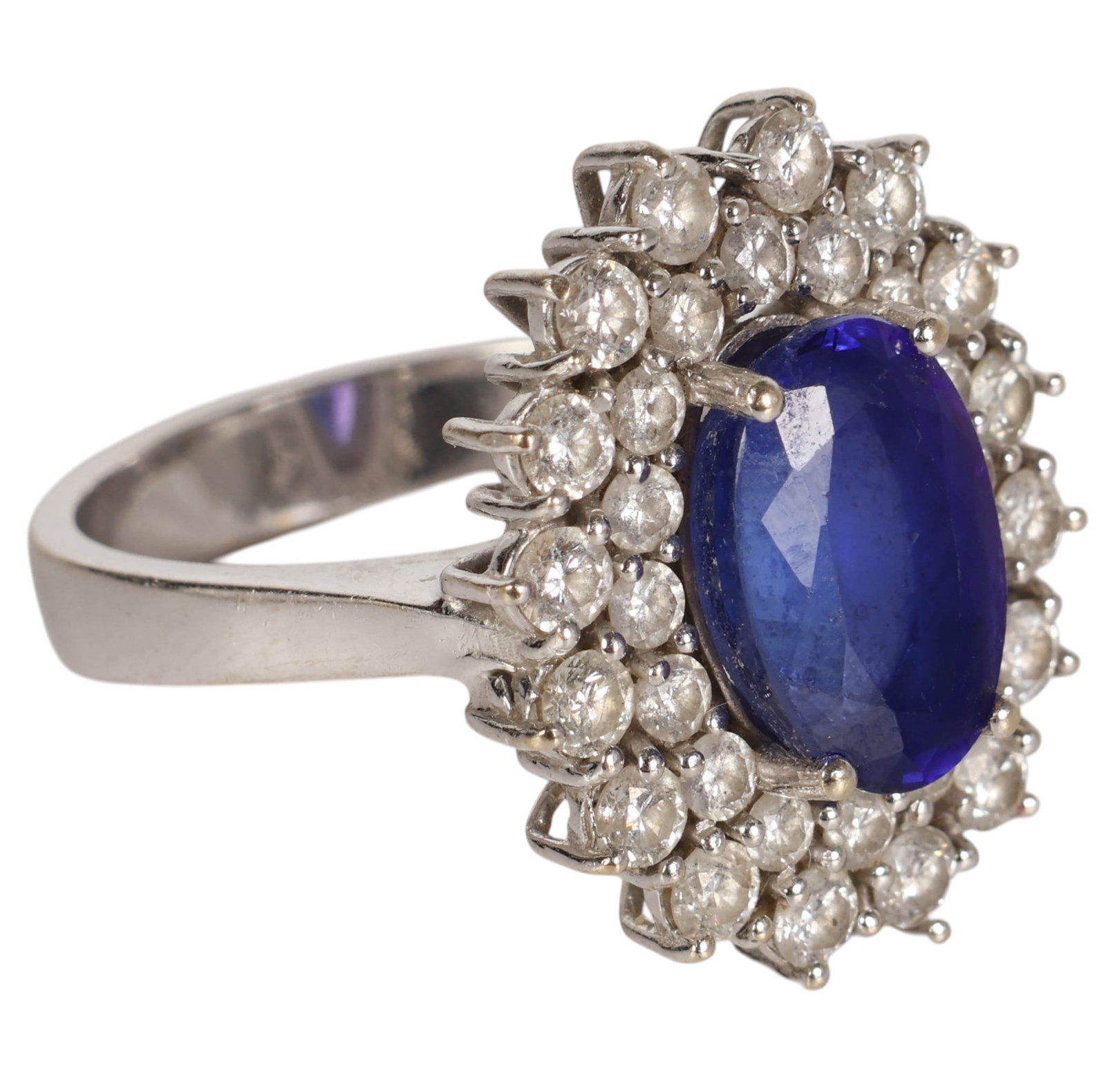 18k White Gold Sapphire 1 CTTW Diamond Ring 10g (1 of 7)