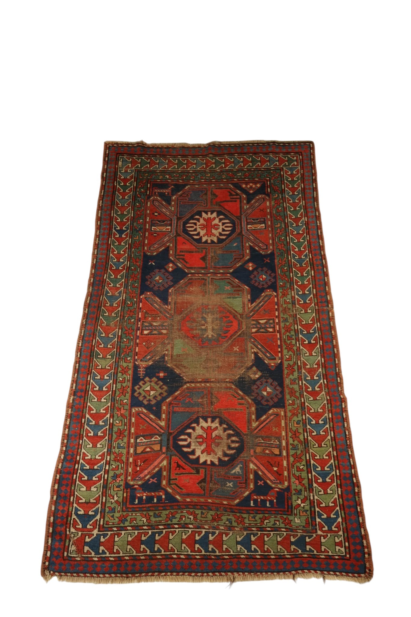 Antique Oriental Hand Knotted Carpet Rug 91 x 50 (1 of 7)