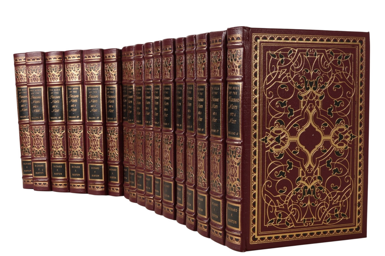 Book of the Thousand Nights and a Night 17 Volumes: Richard F. Burton, The Book of the Thousand Nights and a Night, complete in seventeen volumes. Collector's edition printed by The Easton Press Norwalk Connecticut 1994 for private subscribers only. Bo