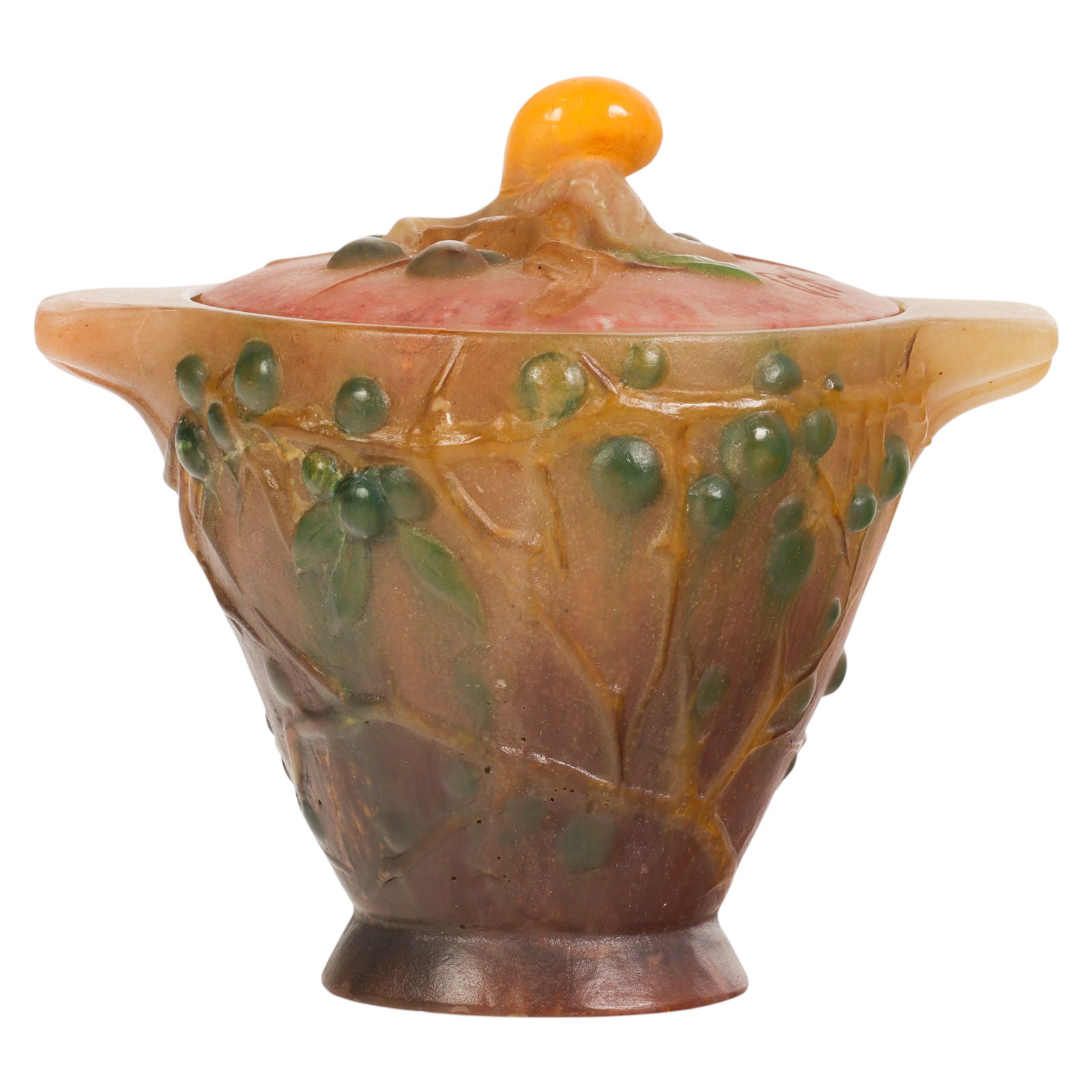 Walter & Berge Pate de Verre Covered Art Glass Jar (1 of 7)