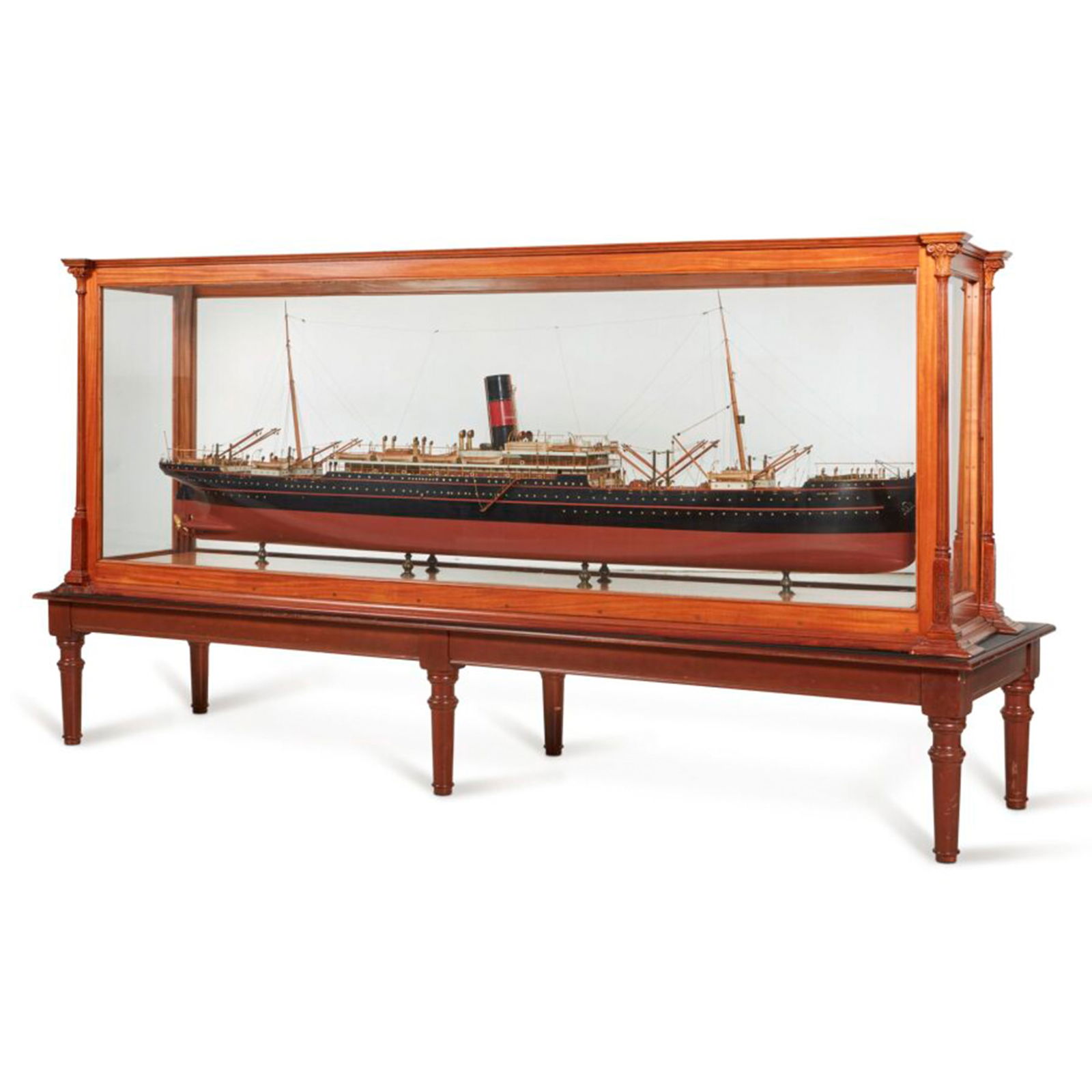 1908 Monumental Ship Called US Model in Case - 3