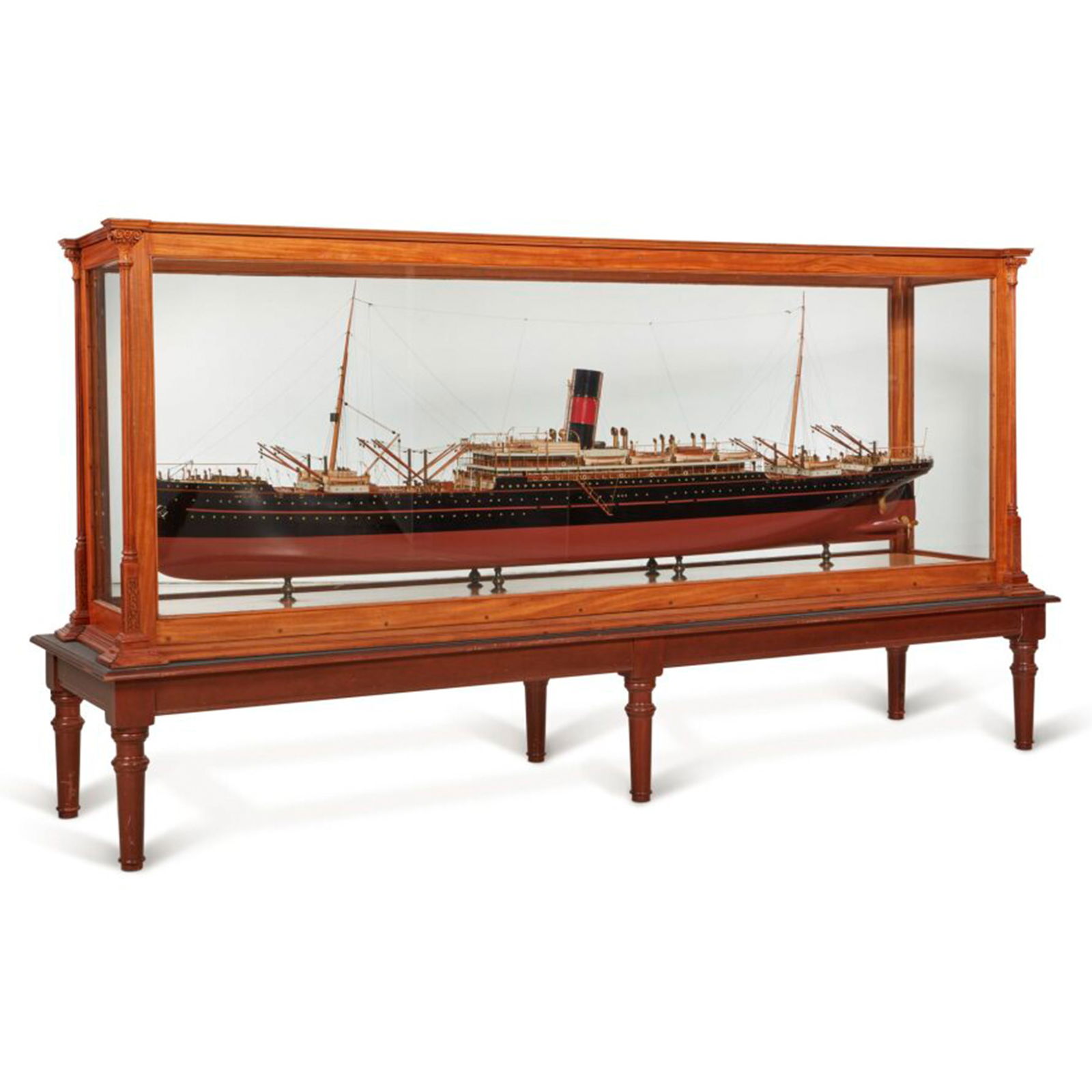 1908 Monumental Ship Called US Model in Case - 4