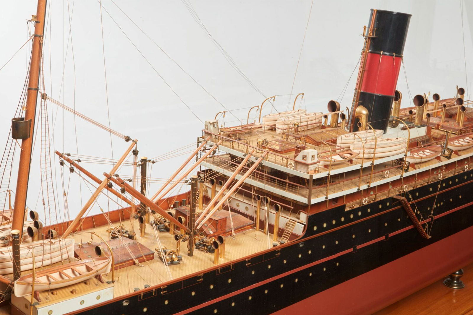 1908 Monumental Ship Called US Model in Case - 5