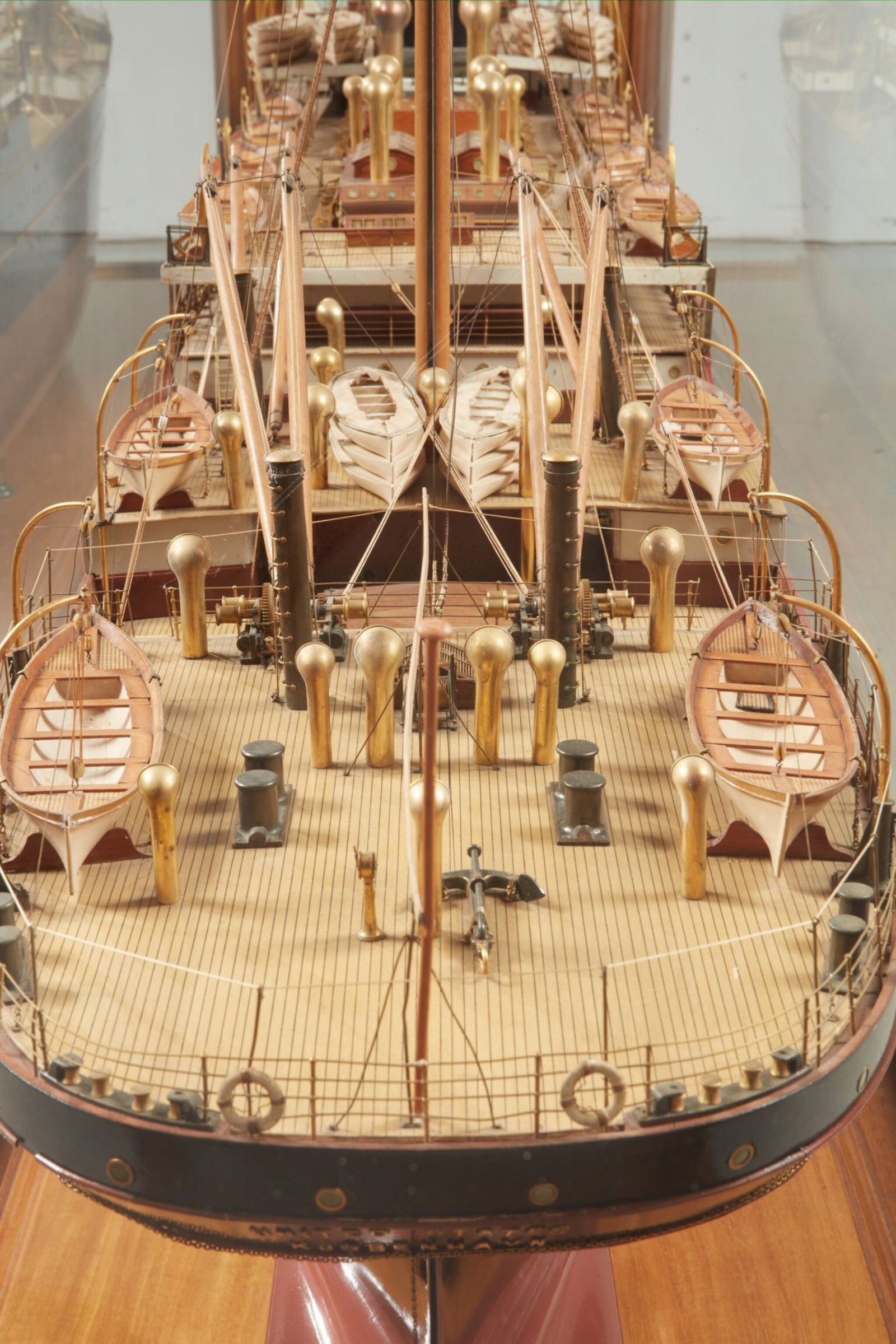 1908 Monumental Ship Called US Model in Case - 6