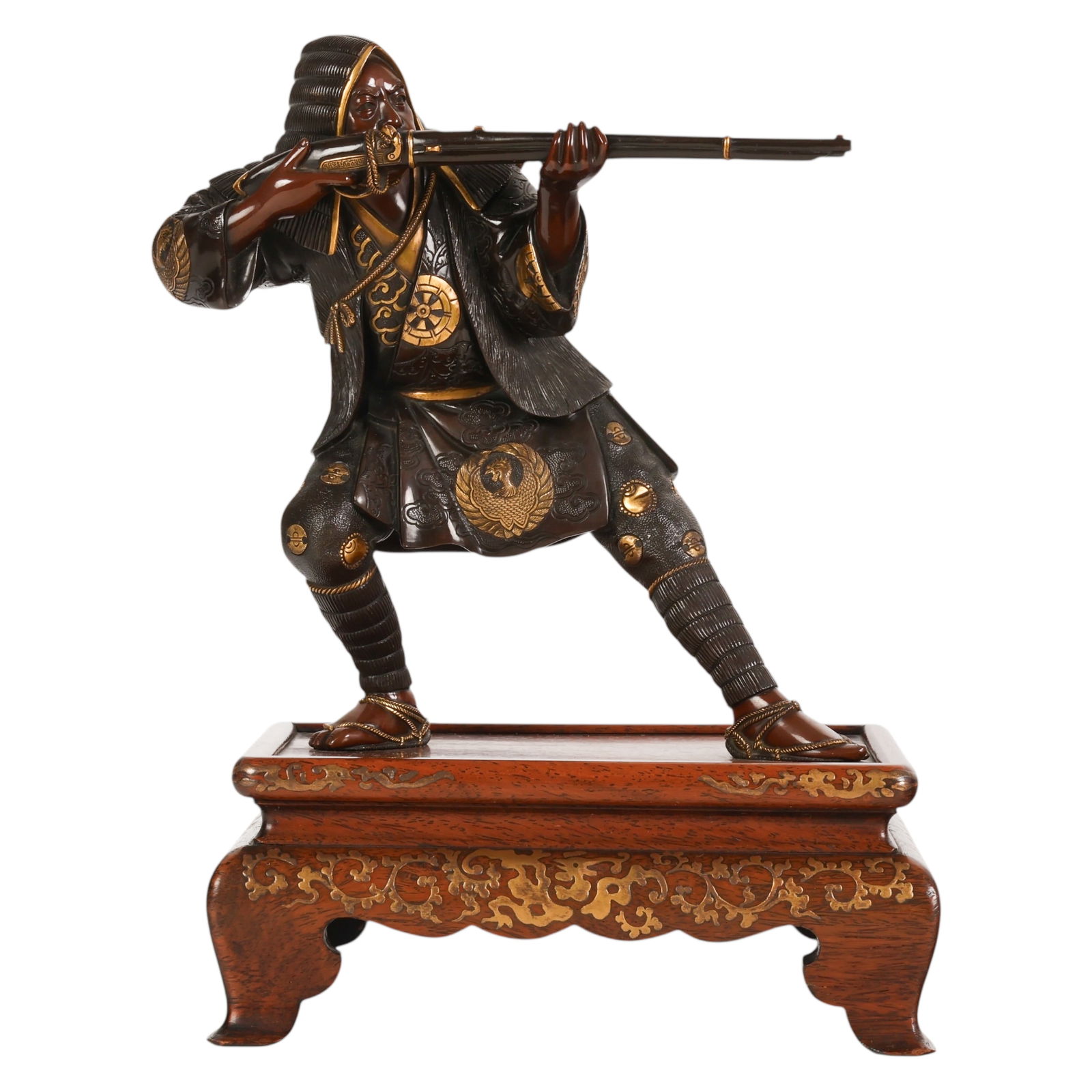 Japanese Miyao Bronze Samurai with Tanegashima (1 of 6)