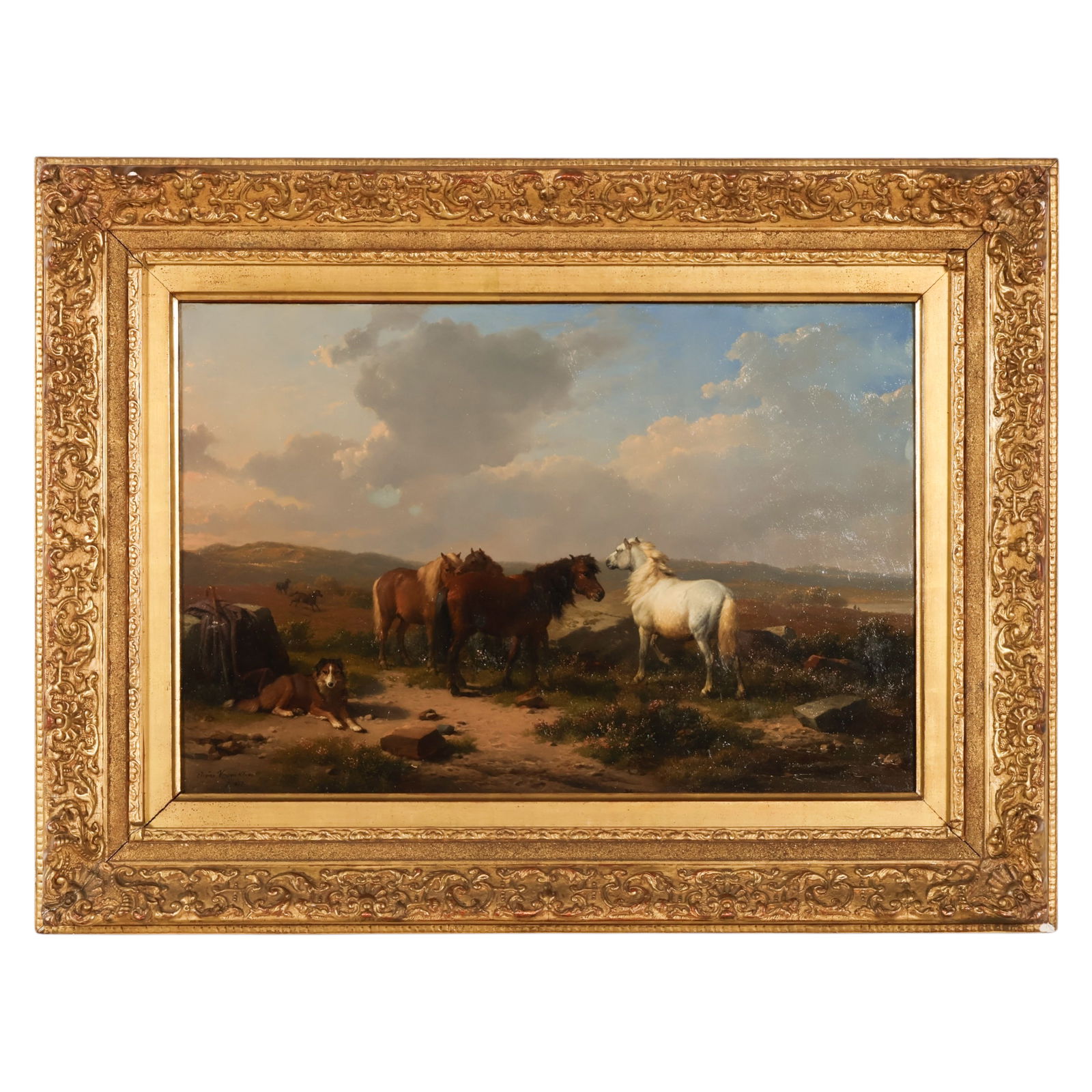 Eugene Verboeckhoven 1798-1881 Horses Oil Painting (1 of 8)