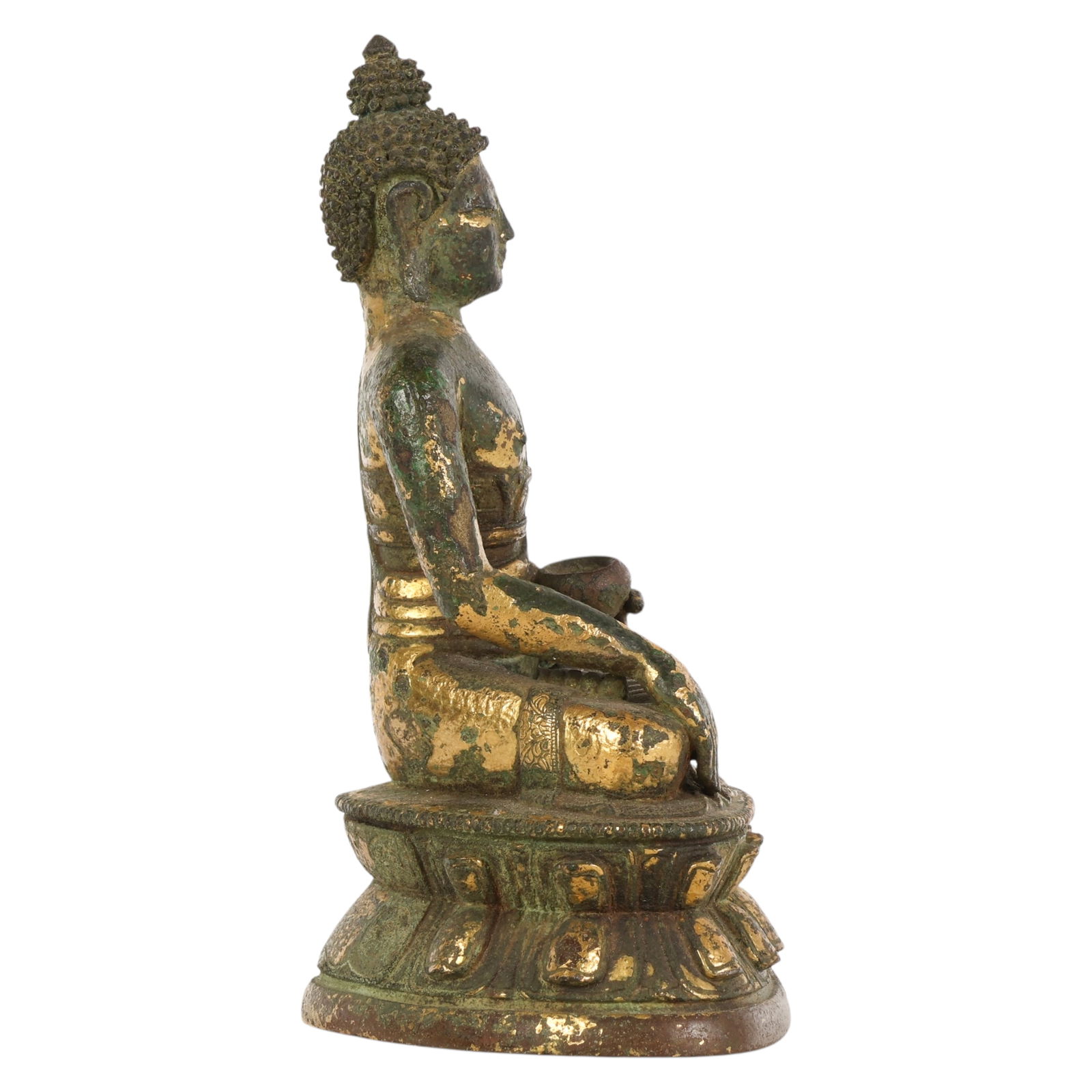 Chinese Tibetan Gilt Bronze Seated Buddha Statue - 3