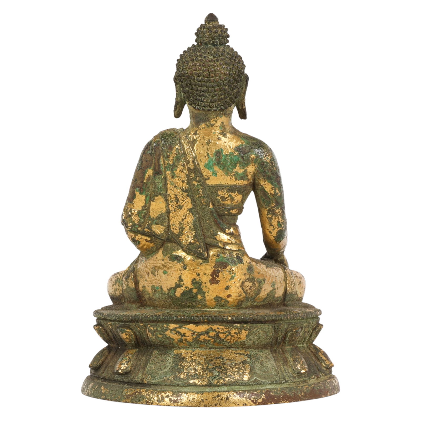 Chinese Tibetan Gilt Bronze Seated Buddha Statue - 4