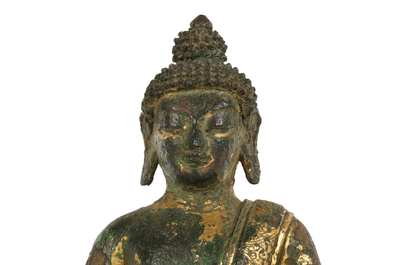 Chinese Tibetan Gilt Bronze Seated Buddha Statue - 6