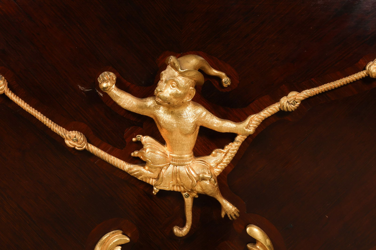 Krieger French Ormolu Marble Top Bombe Commode - 10