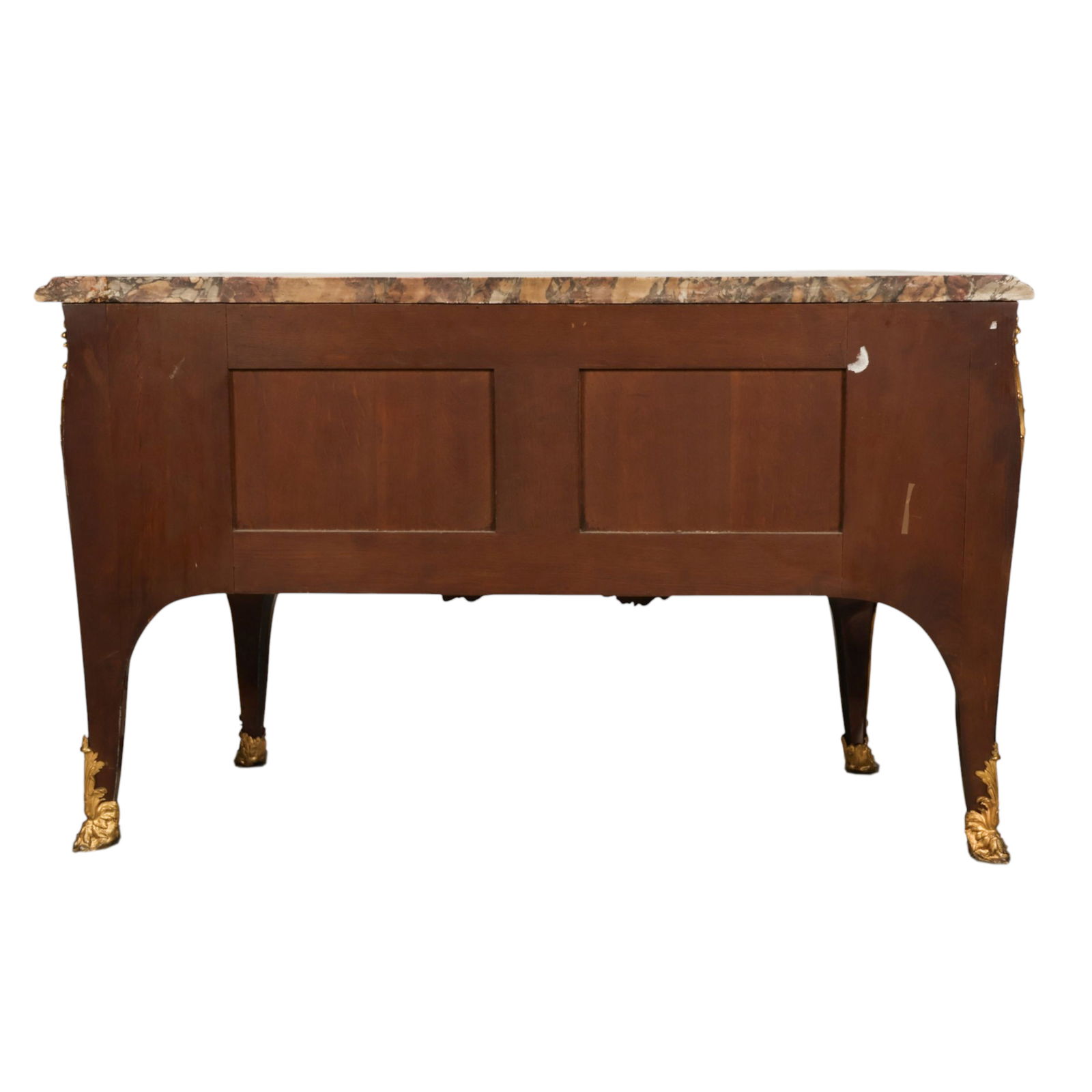 Krieger French Ormolu Marble Top Bombe Commode - 5