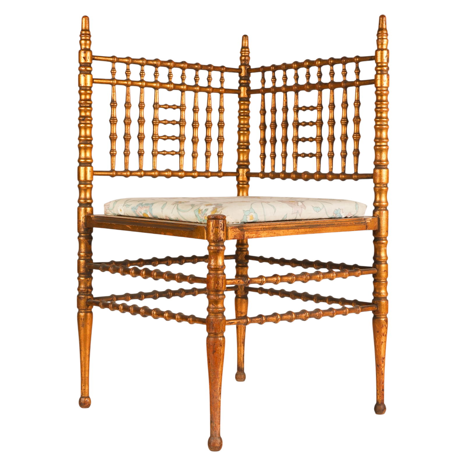 Antique Chinoiserie Gilt Wooden Corner Chair - 2
