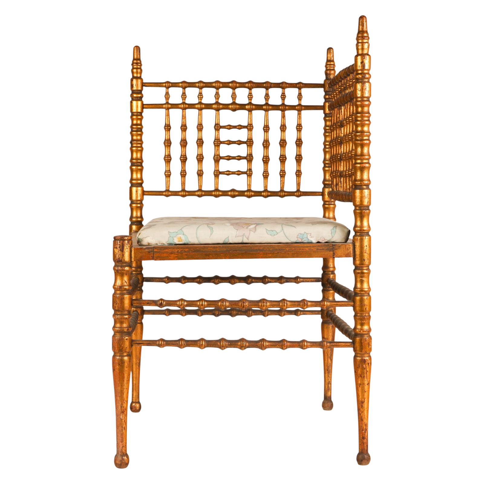 Antique Chinoiserie Gilt Wooden Corner Chair - 3