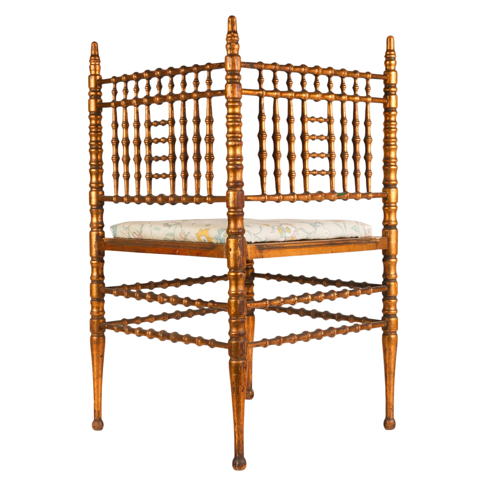 Antique Chinoiserie Gilt Wooden Corner Chair - 4