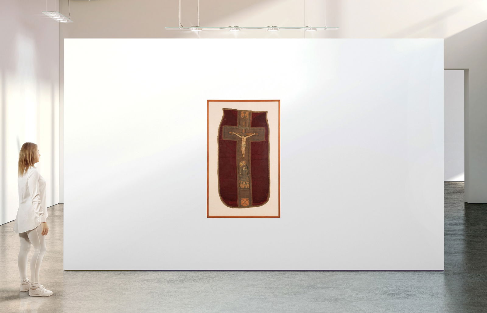 Liturgical Embroidered Crucifix Chasuble Fragment - 2