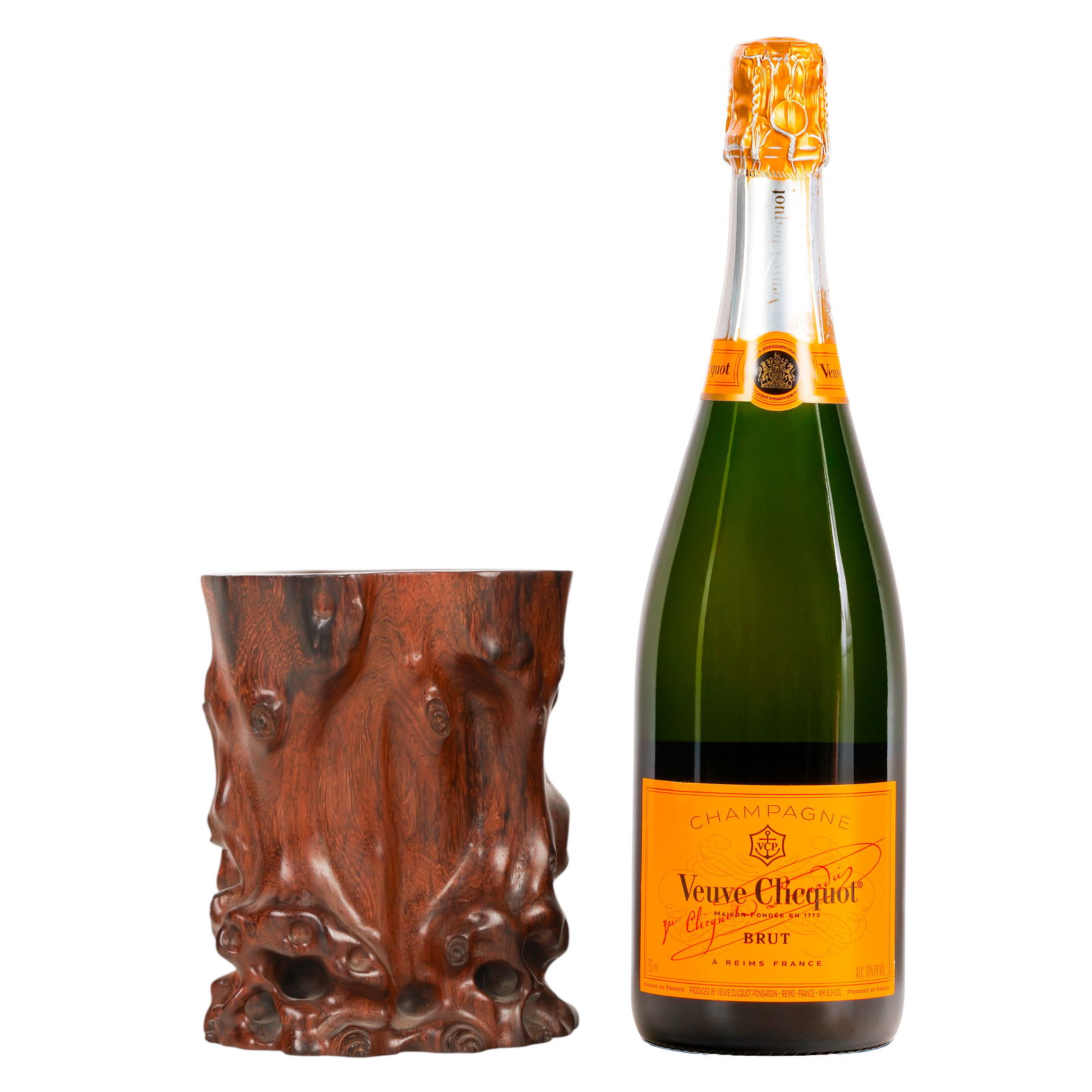 Chinese Qing Period Hardwood Tree Trunk Brush Pot - 2