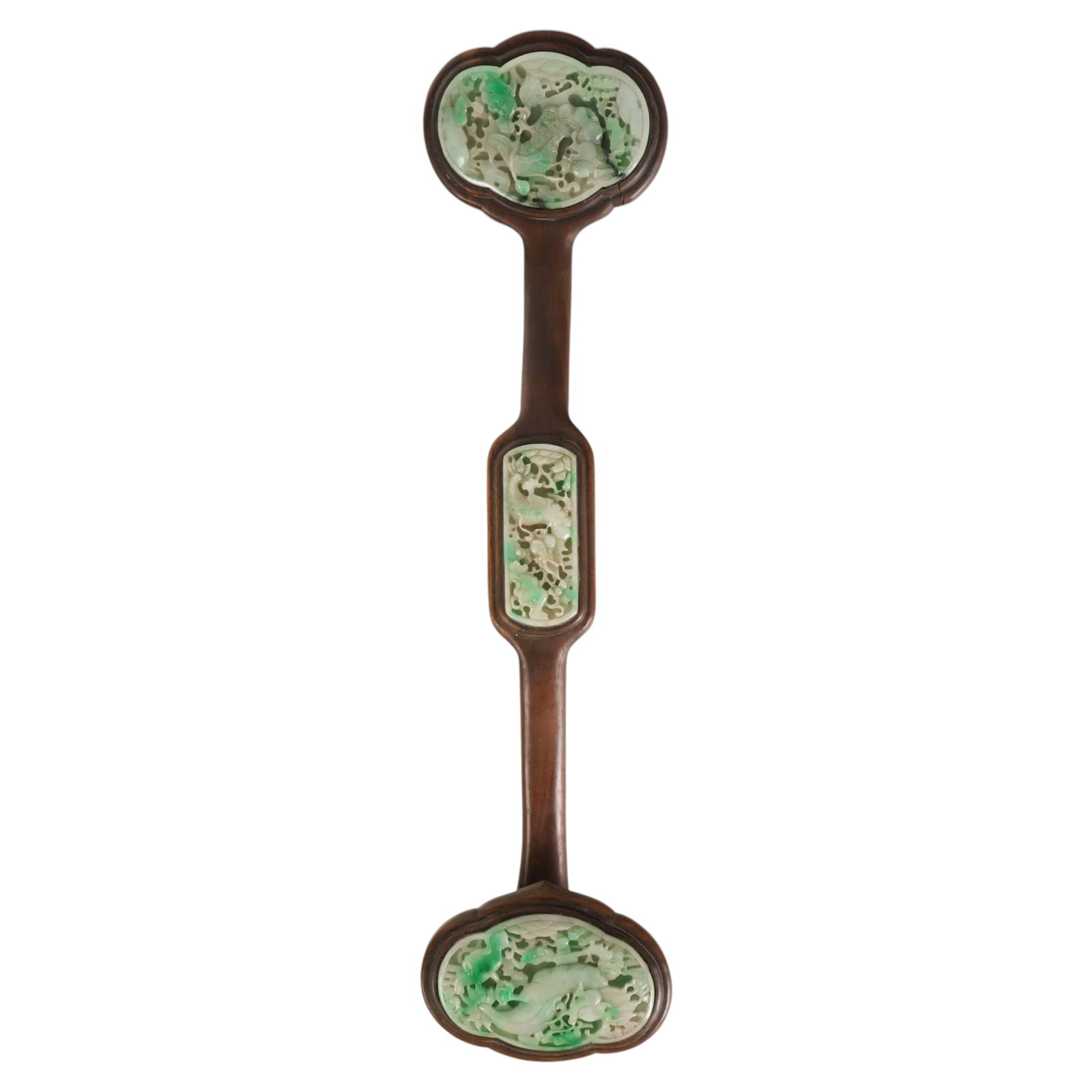 Chinese Jade Mounted w/ Dragon Motif Ruyi Scepter (1 of 7)