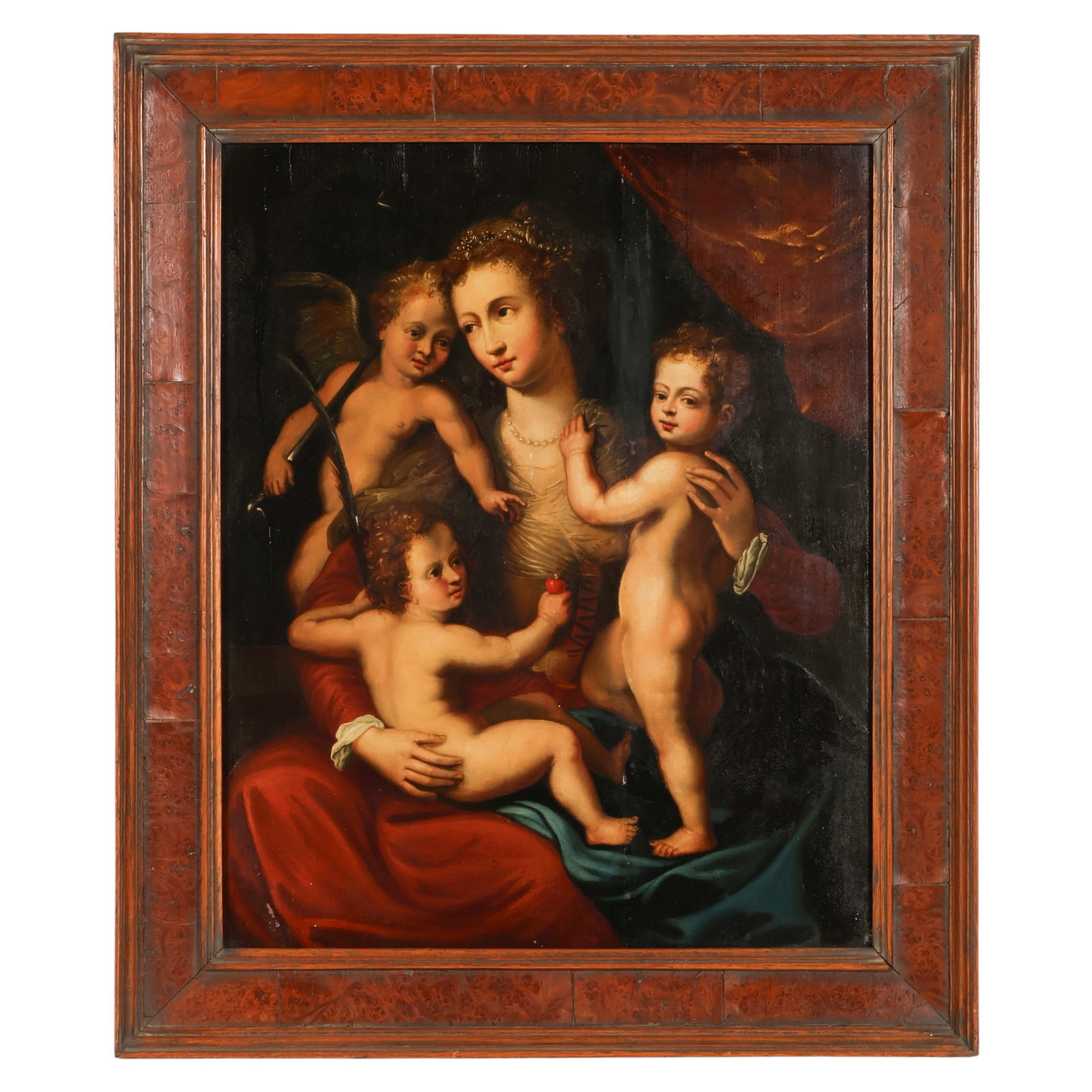 Antique Continental Madonna and Children Painting (1 of 5)