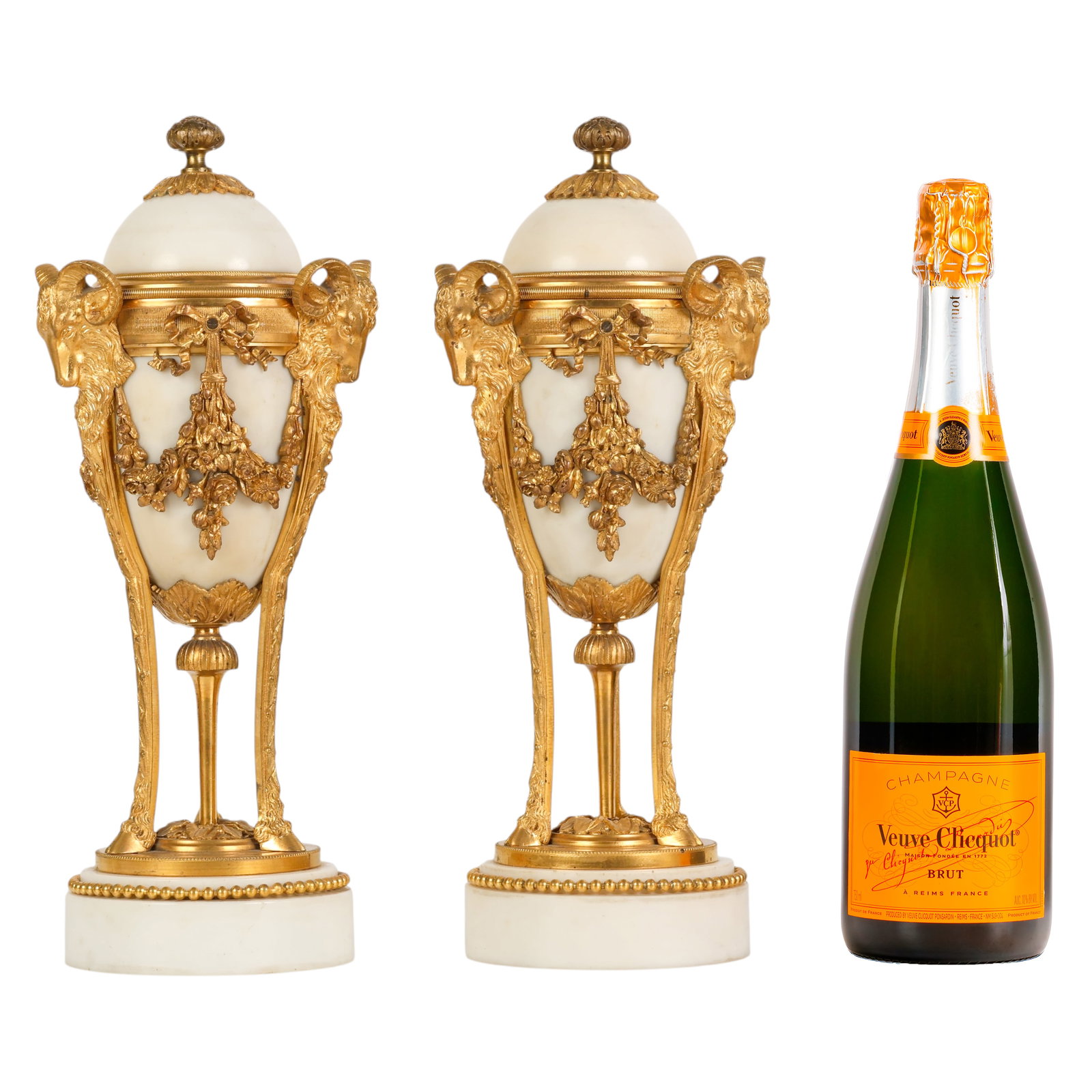 French Bronze and Marble Cassolettes Candleholders - 2