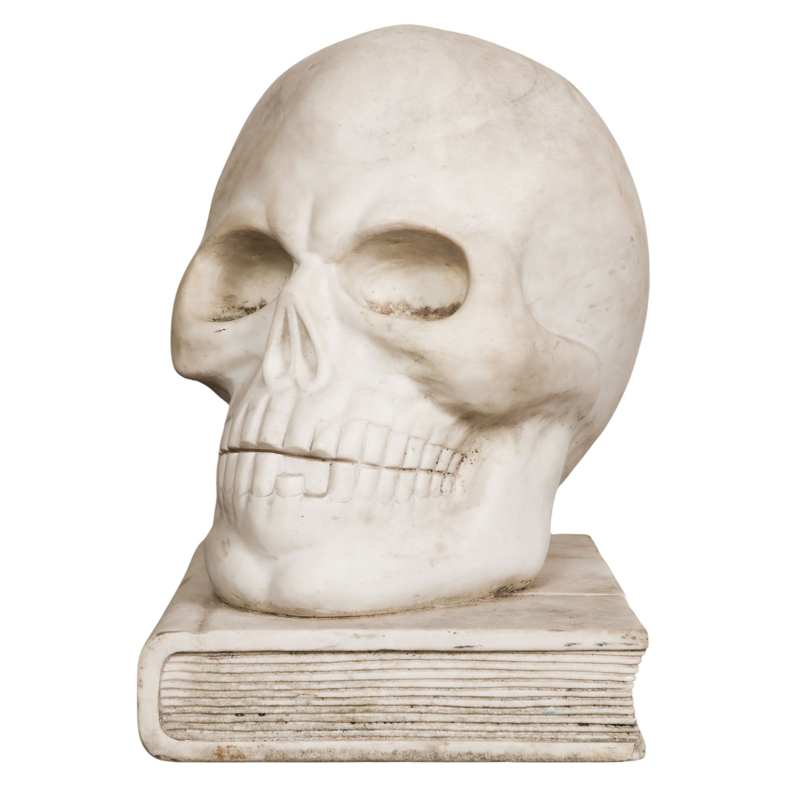 19C Italian Carrara Marble Memento Mori Skull (1 of 6)