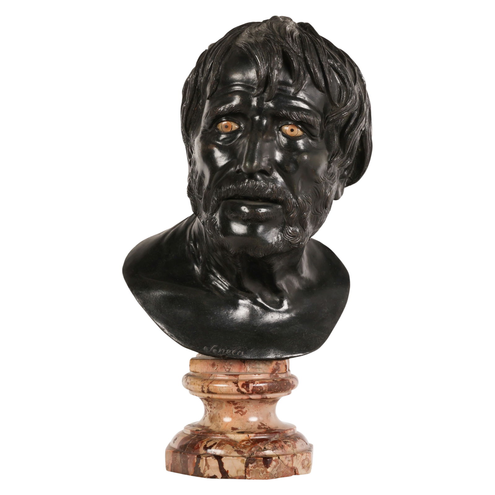 Antique Pseudo Seneca Roman Bronze Bust Sculpture (1 of 7)