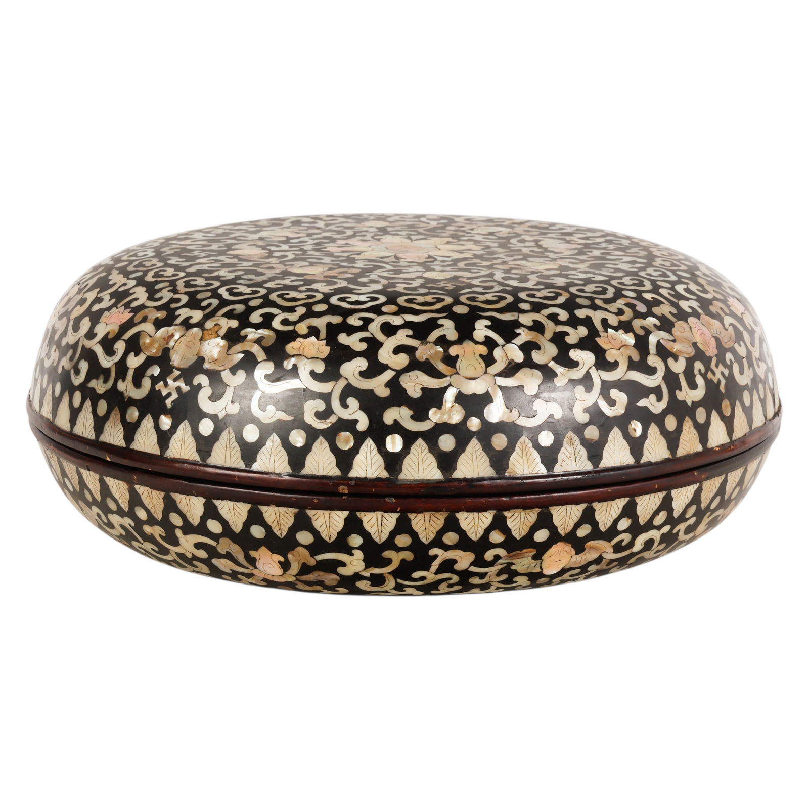 Chinese 18C Lacquer Mother of Pearl Sweetmeat Box (1 of 6)