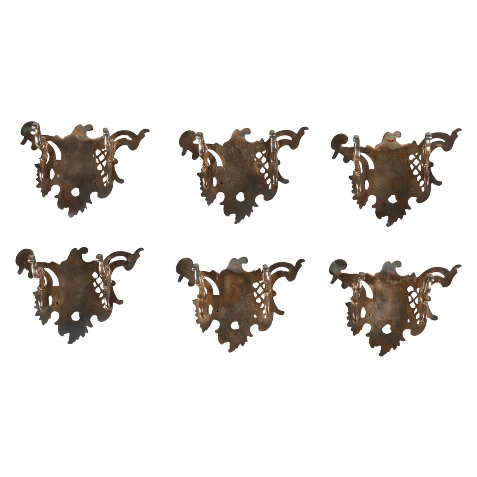 Antique French Silver Table Card Holder 6pc SET - 5