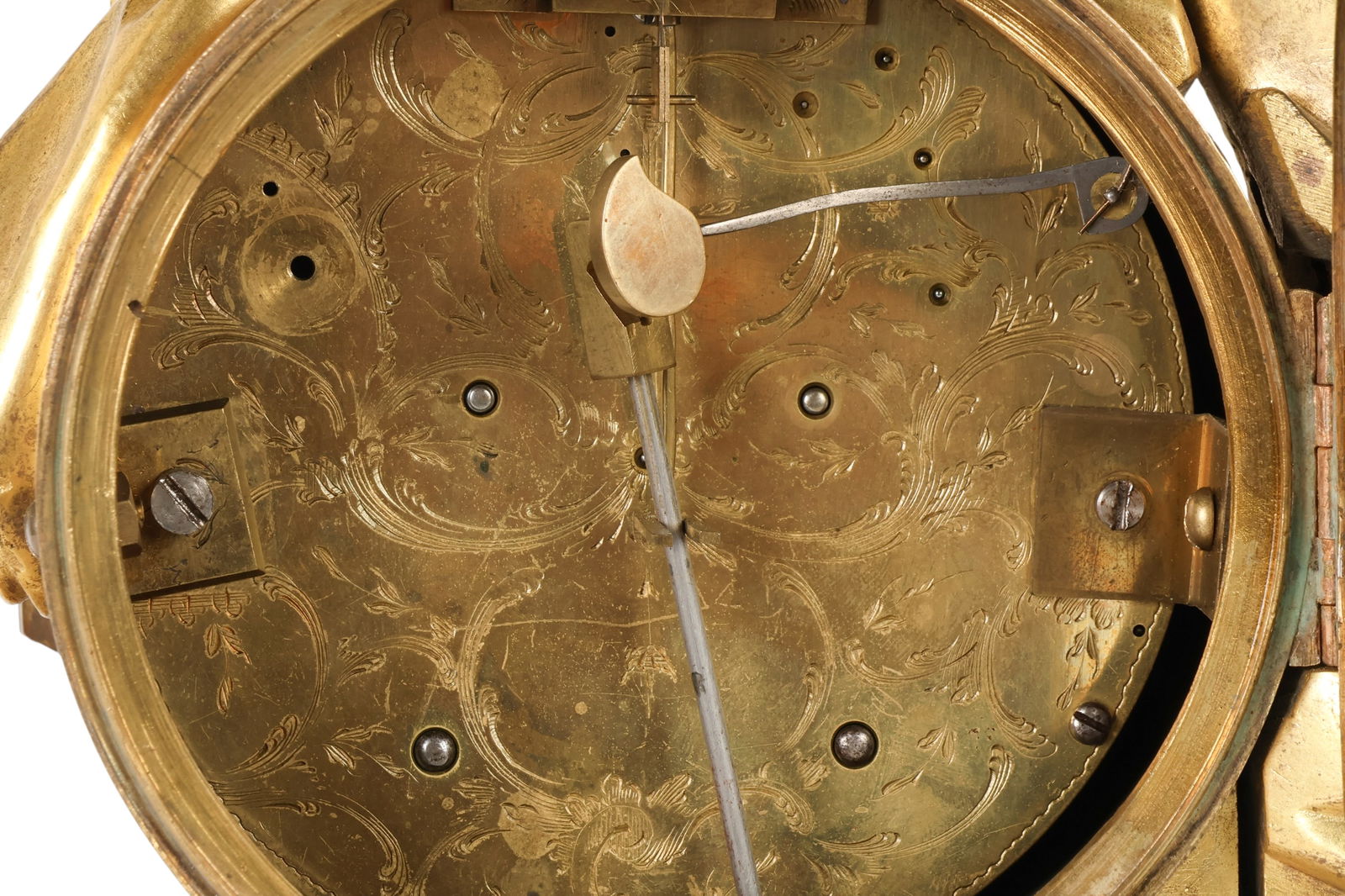 French Antique Bronze Ormolu Marble Figural Clock - 7