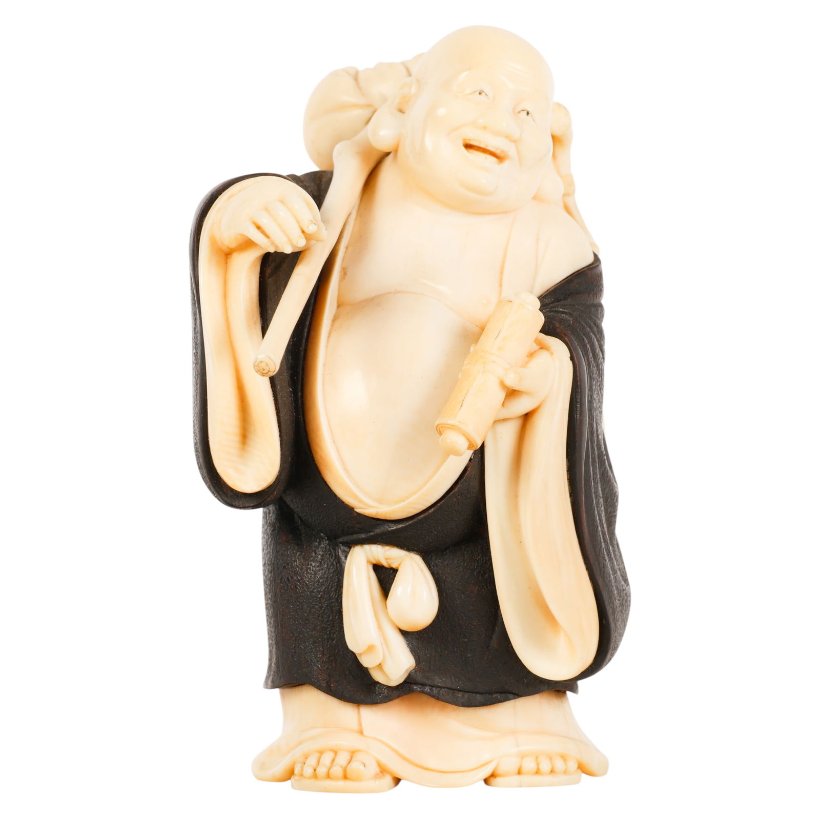 Japanese Meiji Period Okimono Carving of Hotei (1 of 6)