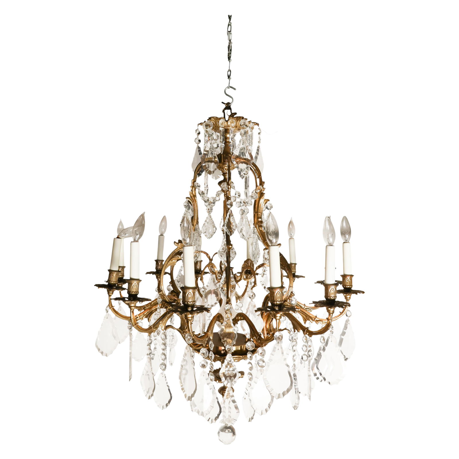French Bronze and Crystal Eight Light Chandelier (1 of 9)