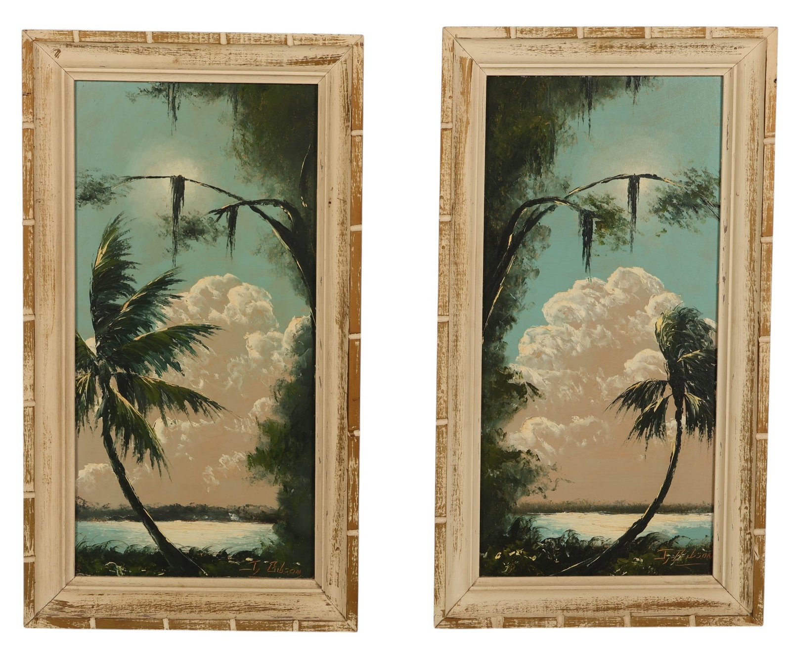 James Gibson 1938-2017 Diptych Highwaymen Painting (1 of 7)