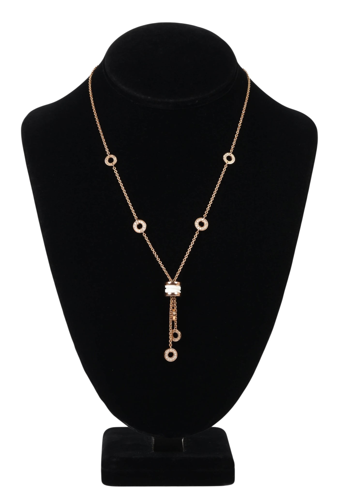 Bvlgari 18K Rose Gold and Diamond B.Zero1 Necklace (1 of 6)