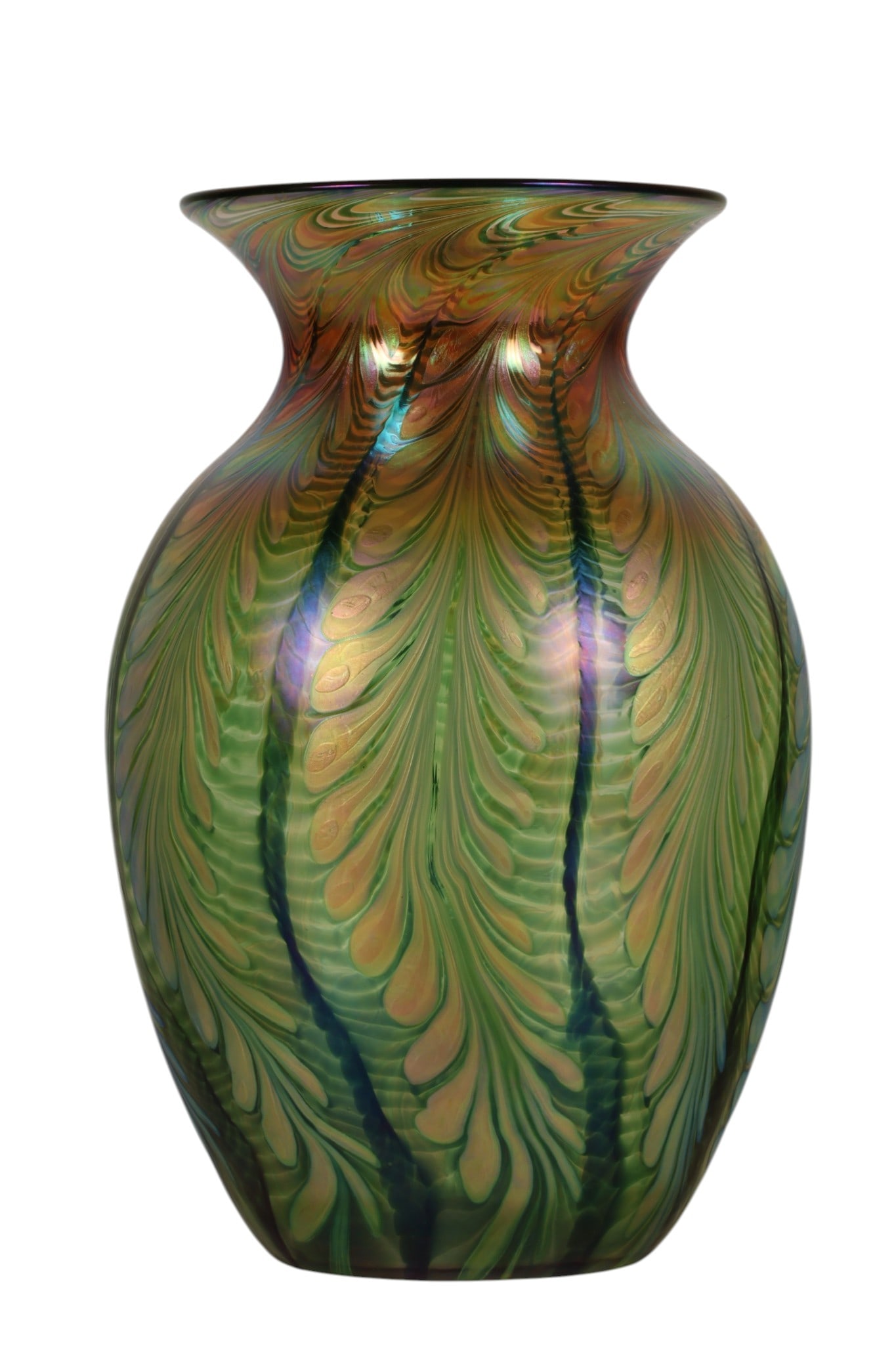 Lundberg Studios Art Glass Pulled Feather Vase (1 of 6)