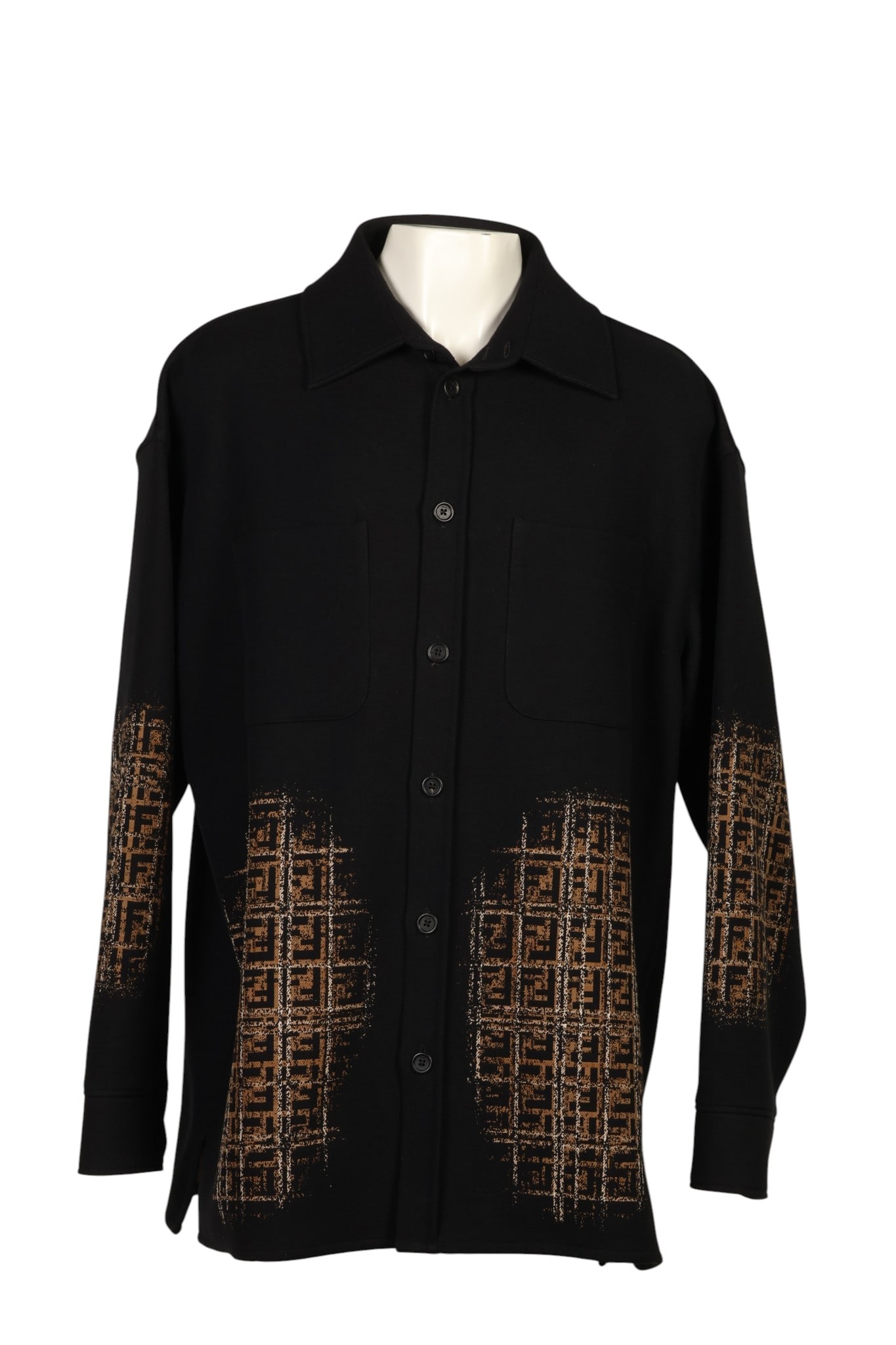 Fendi Roma Men's Black FF Motif Wool Jacket Sz 56 (1 of 6)