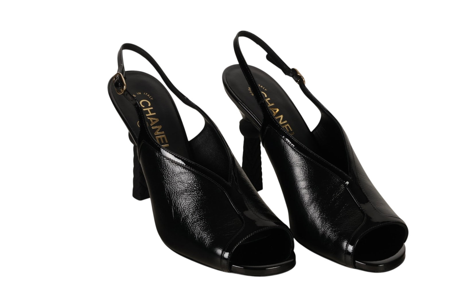 Chanel Black Calfskin Slingback Sandals Size 9-9.5 (1 of 8)