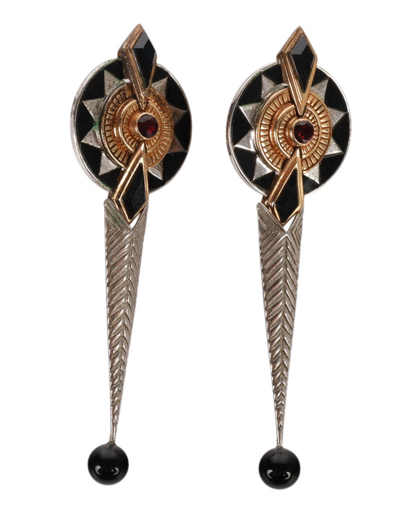 14k Gold Sterling Silver Erte LE Earrings SIGNED (1 of 6)