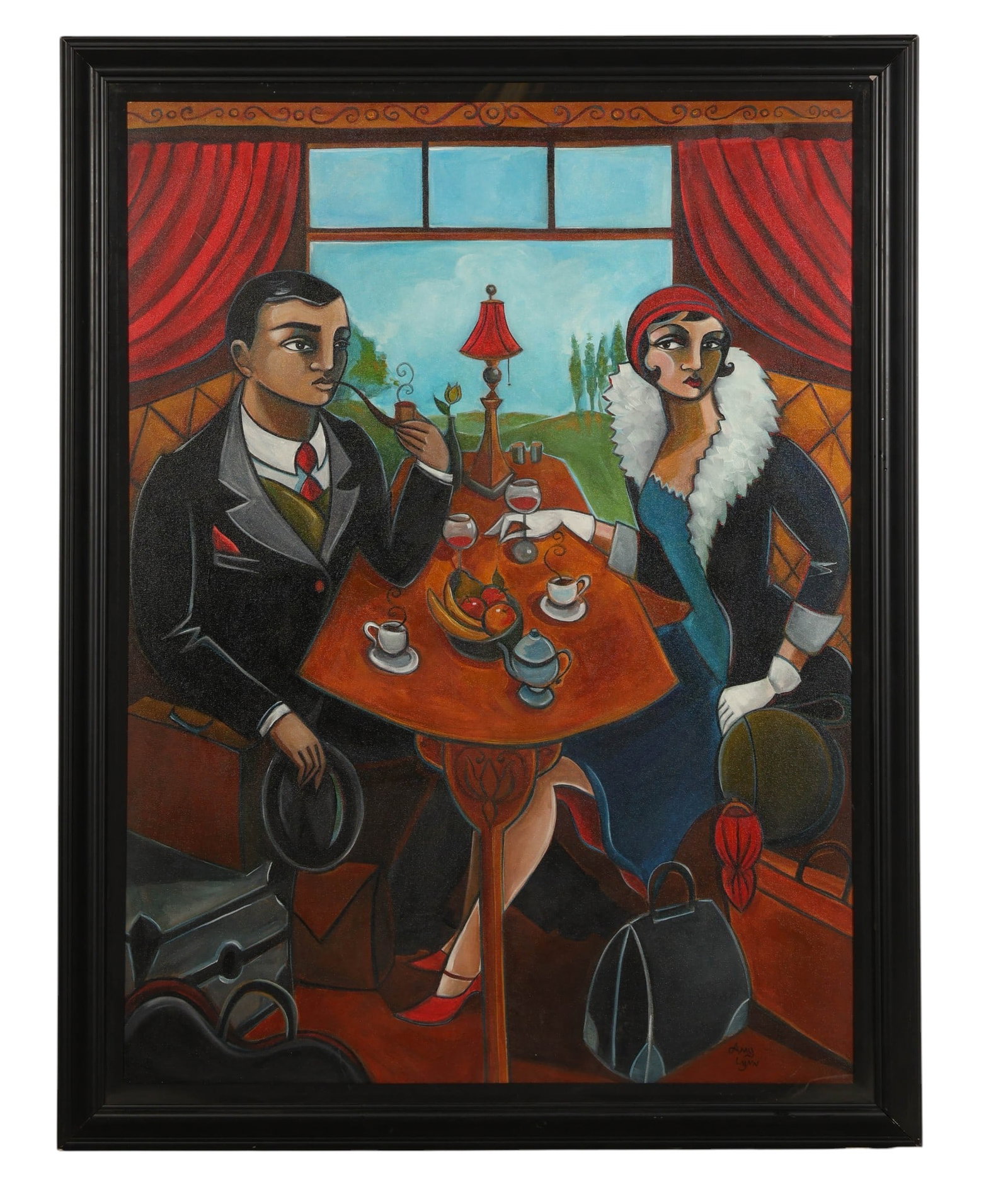 Amy Lynn b.1973 Mystery on Orient Express Painting (1 of 8)