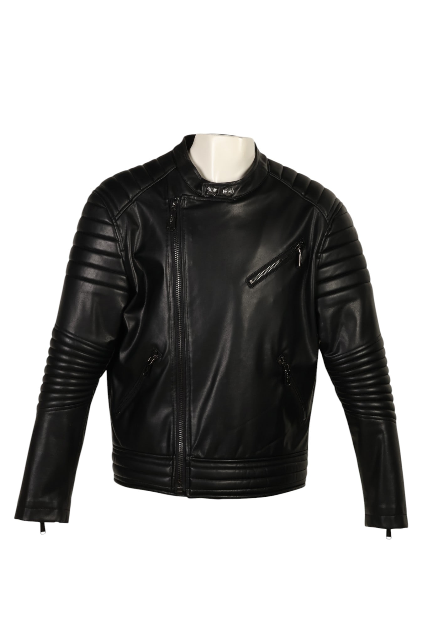 Balmain Black Leather Bomber Biker Style Jacket L (1 of 7)