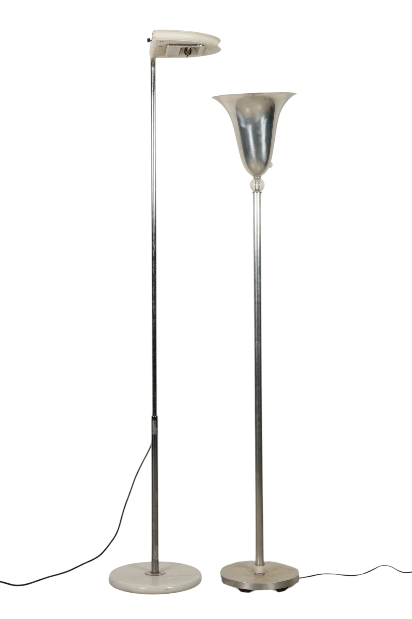 Mezzaluna and Aluminum Torchiere Floor Lamps LOT (1 of 6)