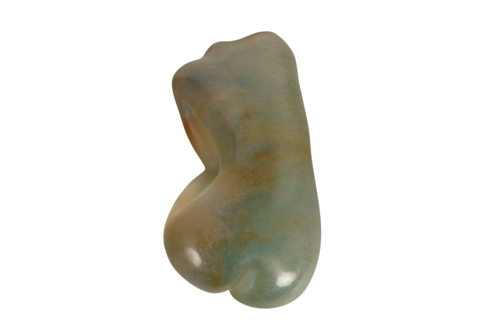 Daum France Pate De Verre Repos Nude Figure SIGNED: Daum France glass sculpture titled Repos by Jean-Philippe Richard, formed as a reclining abstract nude figural form in frosted glass with internal coloration. The work is signed Daum France. Includes 