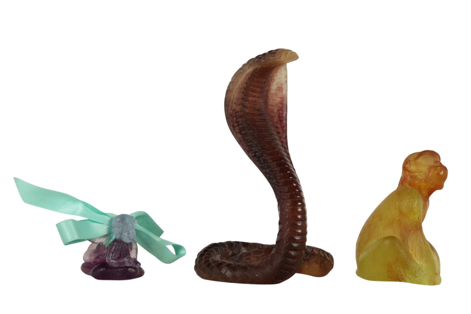 Daum Pate de Verre Cobra Angel and Monkey 3pc LOT (1 of 7)