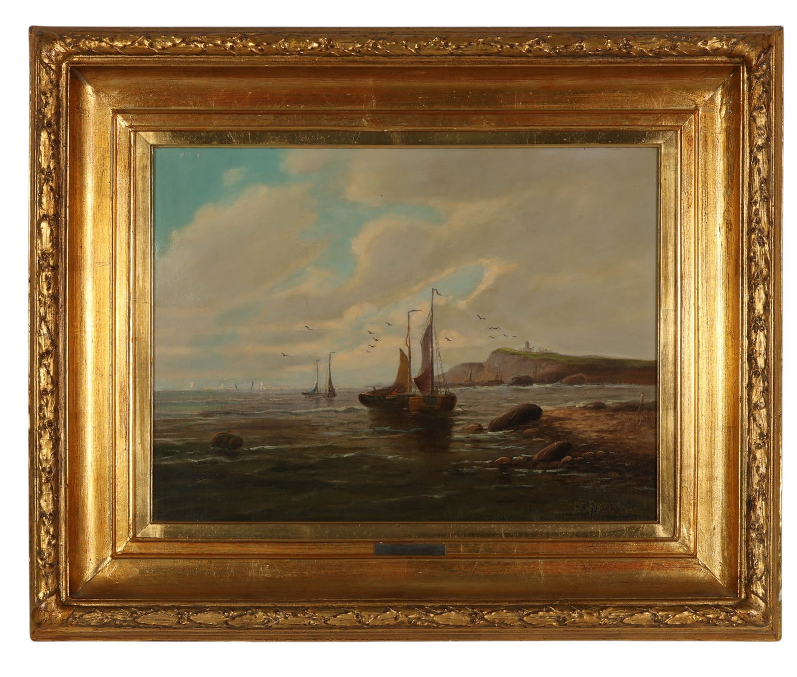 Edward Heaton 1824-1894 Coastal Sailboat Painting (1 of 7)