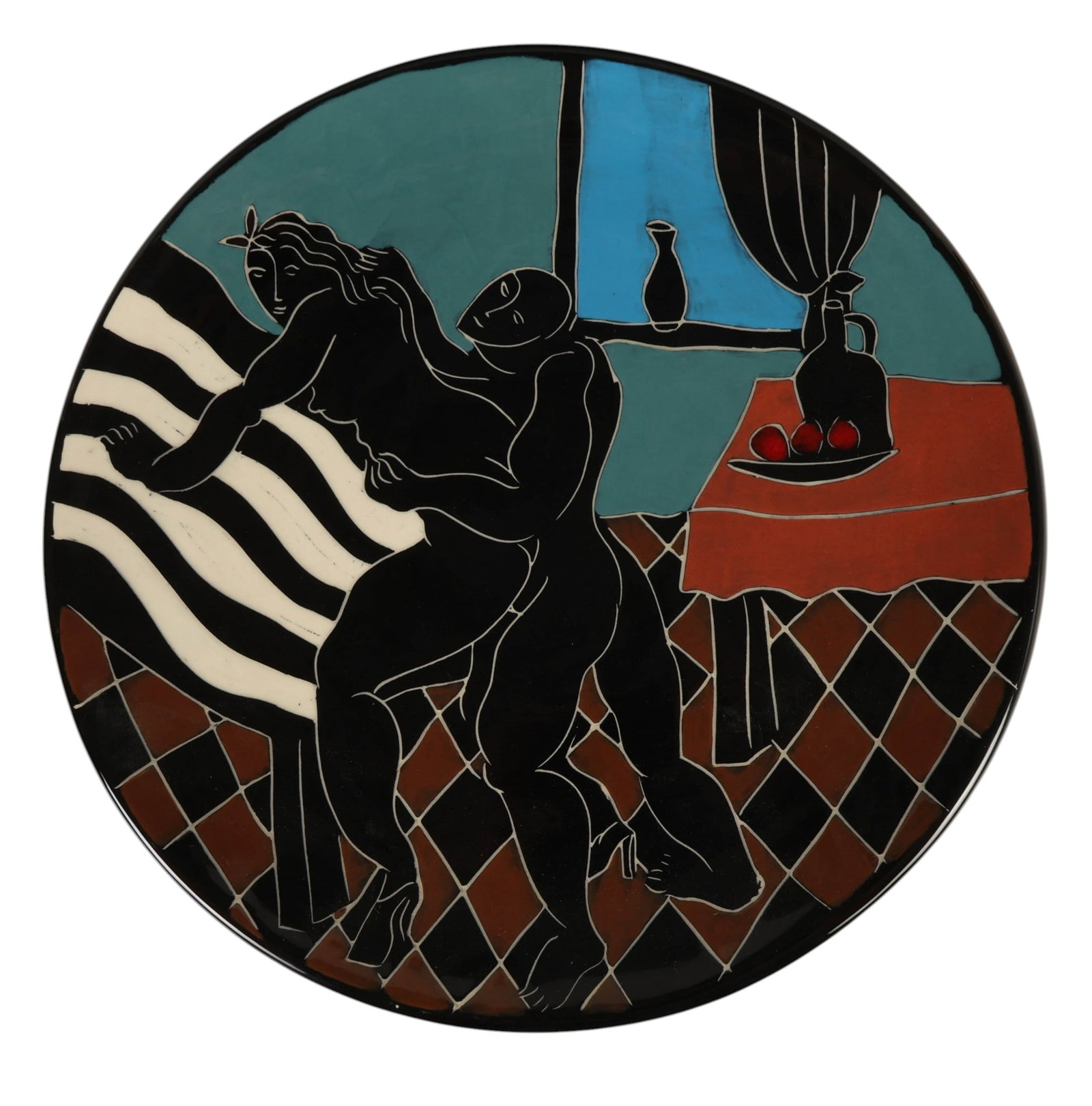 Yuri Yuroz b.1956 Studio Art Pottery Charger Plate (1 of 6)