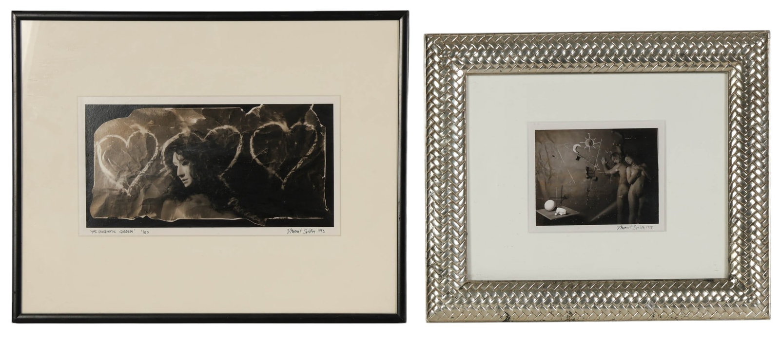 Vincent Serbin b.1941 Black & White Photograph LOT: Vincent Serbin (American, born 1941), two black and white photographs, including one titled "The Enigmatic Goddess," dated 1993 and numbered 1/50, signed and dated lower right. The second photograph