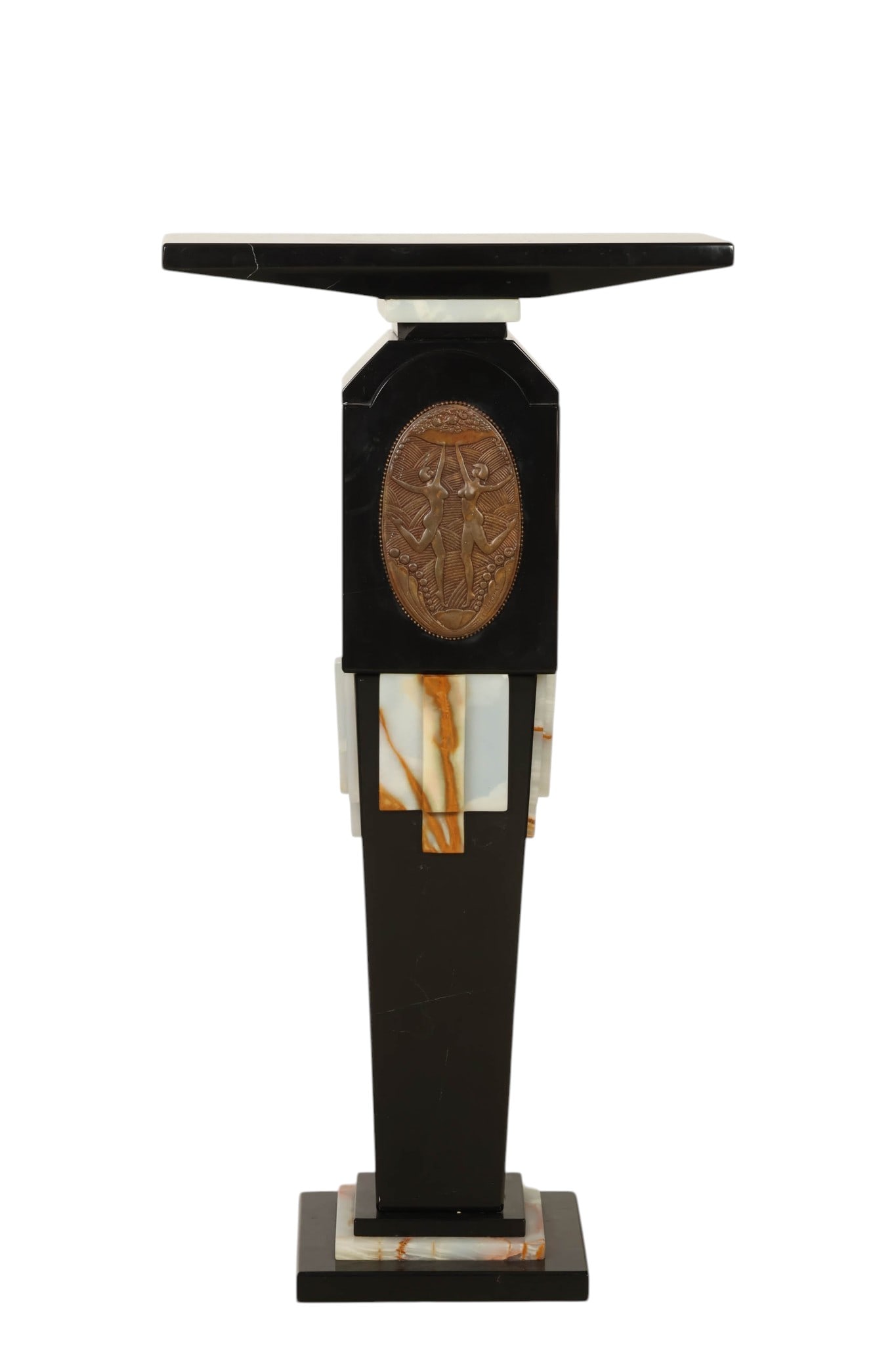 Black Marble Art Deco Style Pedestal with Plaque (1 of 7)