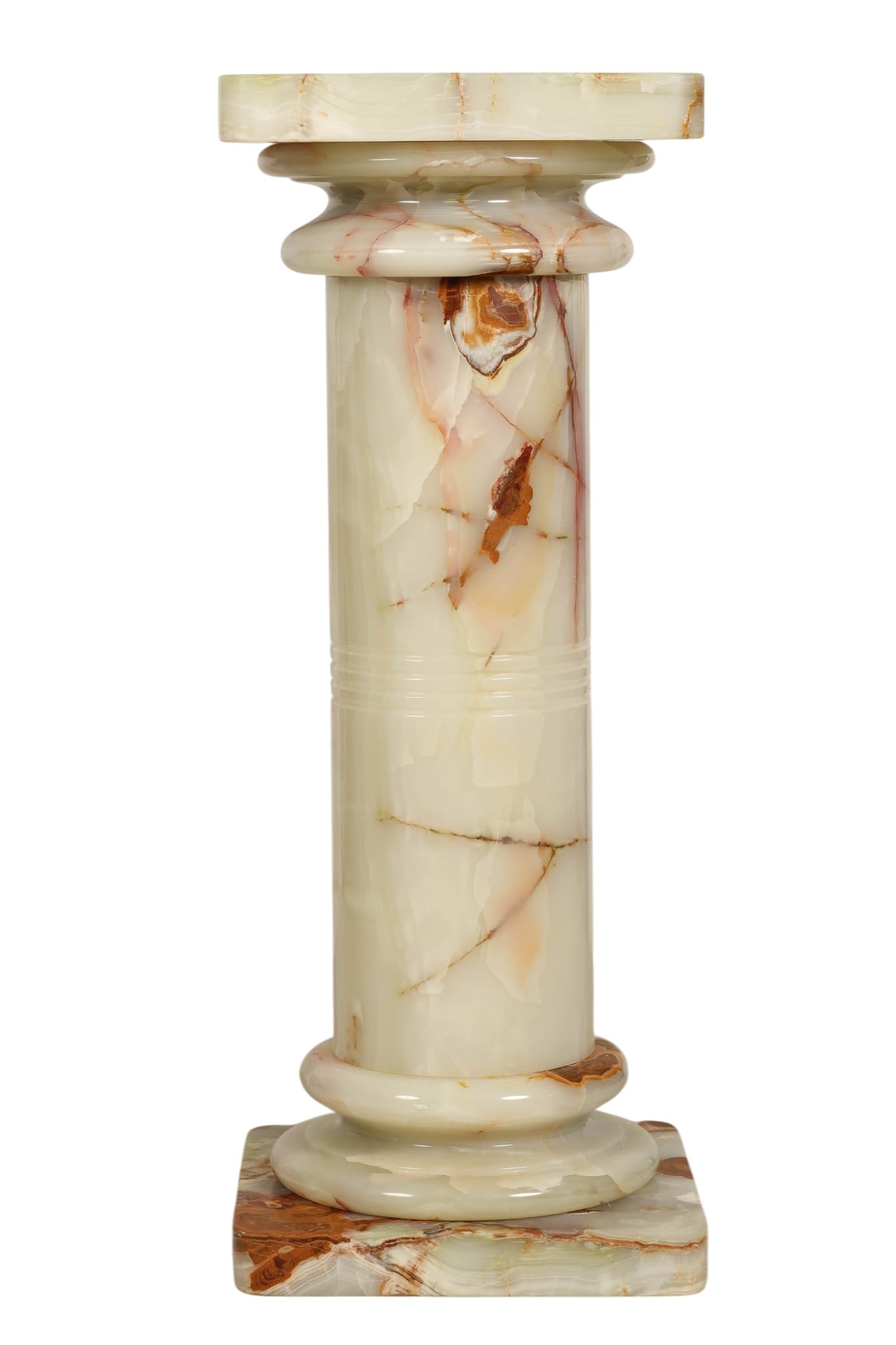Carved Alabaster Hardstone Pedestal Column Stand (1 of 6)