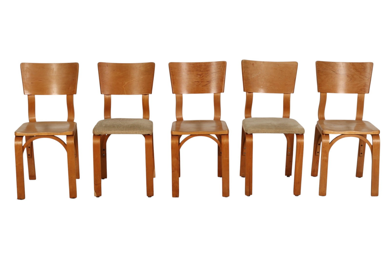 Thonet 1216-S17-B1 Bent Ply Wood Chairs 5pc LOT (1 of 10)